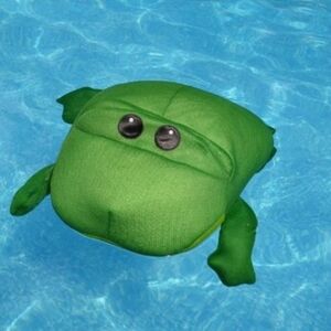 -Big Joe Pool Toy- Green Lilly Frog- Water Float- Beads